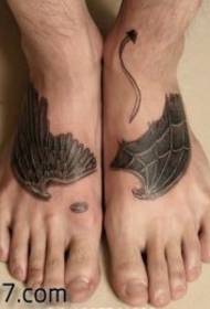 classic popular foot wing tattoo pattern