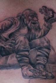 Brust schwarzer Mann Porträt Tattoo Muster