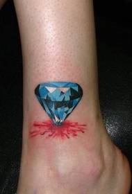 disegno del tatuaggio del piede: diamante tatuaggio colore del piede