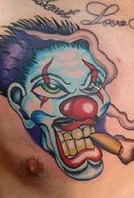 გულმკერდის მოწევა clown tattoo ნიმუში