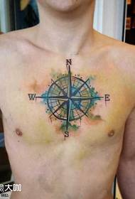 chest compass tattoo pattern