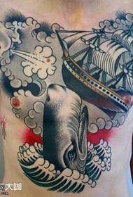 whale boat tattoo pattern