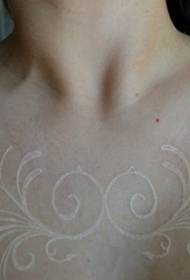 chest white rose invisible tattoo pattern