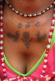 Індыйскі татэм татуіроўкі на грудзях