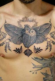 chest beautiful heart tattoo pattern