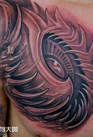 chest mechanical tattoo pattern