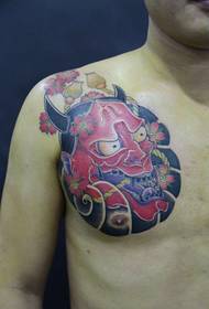 chest red prajna tattoo picture handsome full