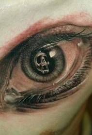 chest squatting in the eye pupils realistic tattoo pattern