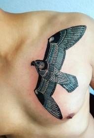 modello di tatuaggio aquila volante vento tribale di colore petto