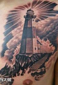 chest lighthouse tattoo pattern