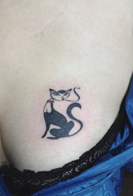 Girls Chest Sexy Cat Tattoo