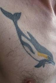 chest cute dolphin tattoo pattern