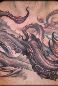 borstkleur fantasie octopus tattoo patroon