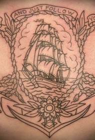 груди вітрильний мотузку квітка татуювання візерунок