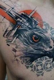 kifua kisasa mtindo wa rangi tai tattoo