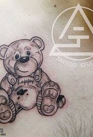 chest dog bear tattoo pattern
