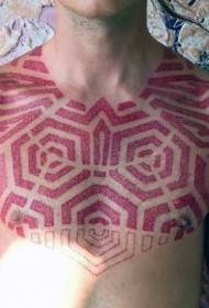 Chest funny red jewelry tattoo pattern