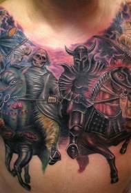 bryst fantastisk farve død ridder tatoveringsmønster