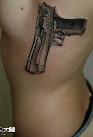 chest sand eagle gun tattoo pattern