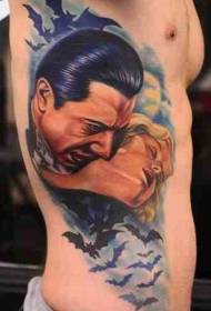 αρσενικό πλευρά ταινία τρόμου τρόμου βαμπίρ πορτρέτο μοτίβο τατουάζ