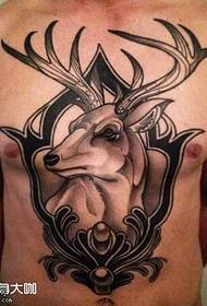 chest deer tattoo pattern