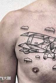 chest aircraft tattoo pattern