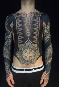 decoración de peito e ventre patrón de tatuaxe de personalidade de flor de vainilla