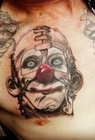Kifua creepy Clown tattoo muundo