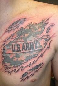 US Army Ganda Tea Chest Yakagadziriswa tattoo