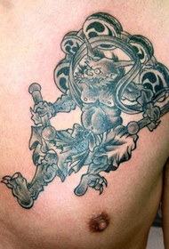 Imagini de tatuaj cu piept masculin Fengshen 54221 - Bărbați pentru piept moda tatuaj