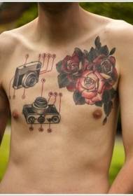 ambas dos cámaras con patrón de tatuaje de flores