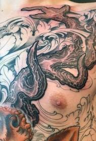 krūtīs klasisks japāņu tetovējuma modelis