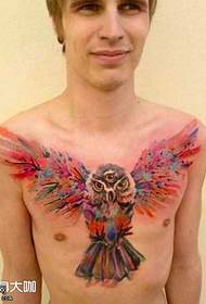 гърдите всички очи Модел на татуировка сова