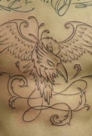 chest eagle vine tattoo pattern