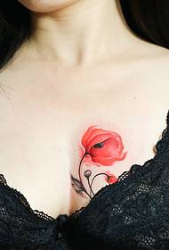 Ink style poppies tattoo for people to remember