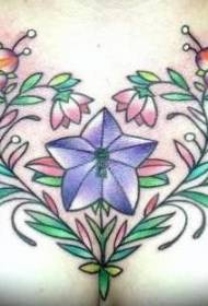 flower vine and hummingbird chest tattoo Pattern