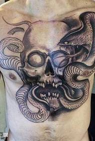chest python tattoo pattern
