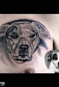 chest personality dog tattoo pattern