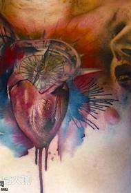 Brust Herz Blume Tattoo Muster