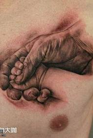 chest child hand tattoo pattern