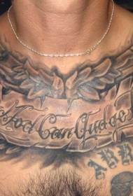 men's chest English alphabet personalized tattoo pattern