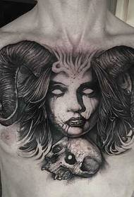 Chest Sheep Tattoo Patroon