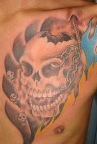 homem poderoso peito horror tatuagem tatuagem