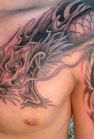 patrón de tatuaje de dragón chino de personalidad de chal