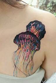 girl chest good looking jellyfish tattoo