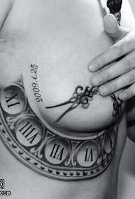chest alarm clock tattoo pattern
