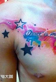 Grudi pune zvijezda tetovaža uzorak
