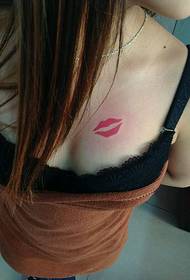 beauty chest sexy red lips tattoo pictures  54194 - bridal sexy chest tattoo pattern