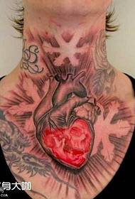 chest heart tattoo pattern