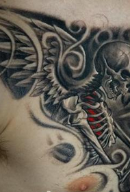 men's chest Personality alternative skull tattoo